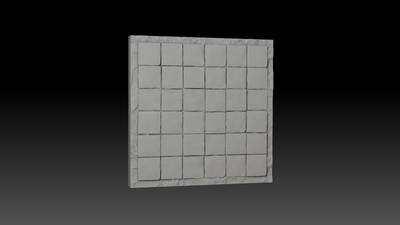 Escultura en ZBrush de la loseta: baldosas de piedra