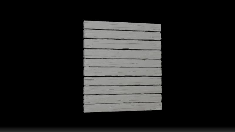Escultura en ZBrush de la loseta: tablones de madera